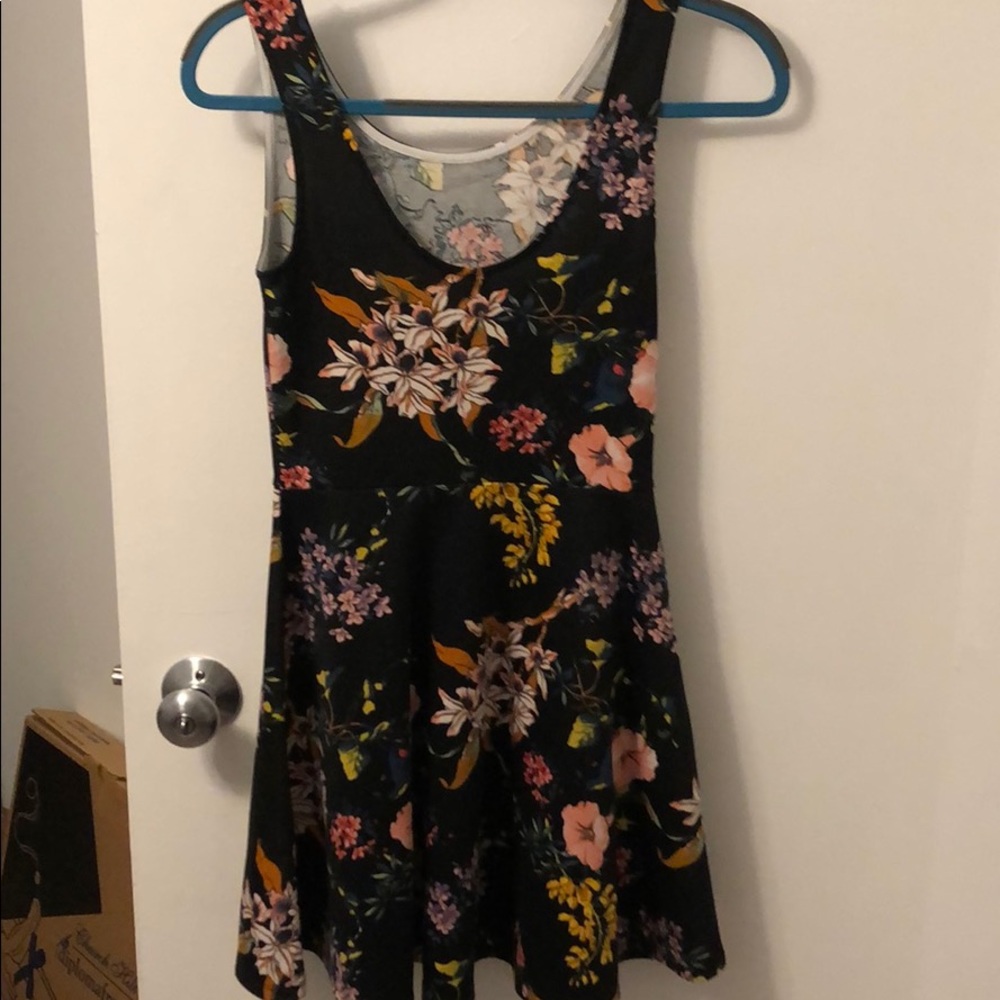Black dress with floral print